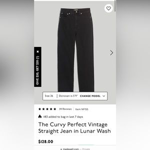 Madewell Jeans Brand New Vintage Straight Leg